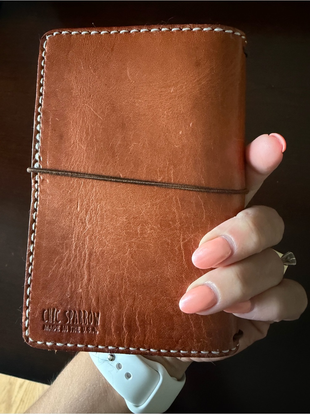 Chic Sparrow Leather Travel Notebook Cover - Brown pocket size Mr Darcy - Picture 3 of 4